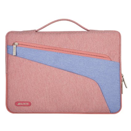 Mosiso Sleeve Cover Protective Bag for 12.9 iPad Pro / 13.3 Inch Laptop / Notebook Computer / MacBook Air / MacBook Pro Carrying Protector Briefcase Handbag, Pink & Blue