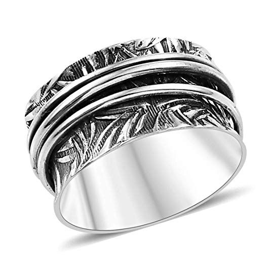 Spinner Ring 925 Sterling Silver Boho Handmade Jewelry for Women