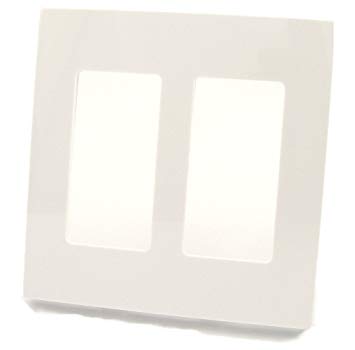 Leviton 915-80309-SW 80309-SW 2-Gang Decora Plus Wallplate Screwless Snap-On Mount, White, 1-Pack