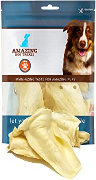 Cow Ears for Dogs - Full Size (12 Pack) - Thick-Cut 100% Beef - All Natural Rawhide Alternative- Safe No Hide Dog Chew
