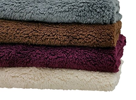 Zippered Pillowcase Cover for 20x54 Body Pillow-Super Soft -Sherpa / Microplush -Burgundy - Exclusively by Blowout Bedding RN# 142035