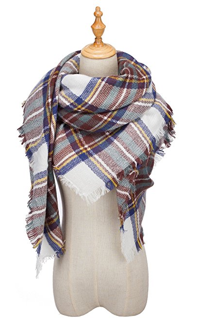 VIISHOW Winter All-match Warm Plaid Blanket Best Gift Scarf Oversized Shawl Cape