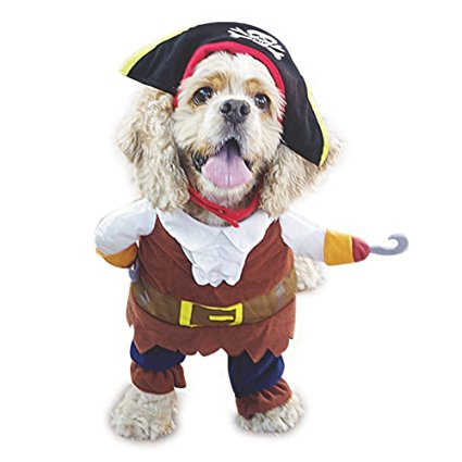 FanQube Dog Clothes Caribbean Pirate Pet Outfit Christmas Party Costume for Dogs&Cats