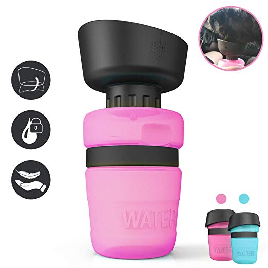 lesotc Pet Water Bottle for Dogs, Dog Water Bottle Foldable, Dog Travel Water Bottle, Dog Water Dispenser, Lightweight & Convenient for Travel BPA Free 18 OZ.