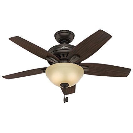 Hunter Fan Company 51087 Newsome Ceiling Fan with Light, 42"/Small, Premier Bronze