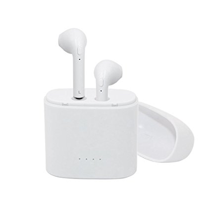 Bluetooth Earbuds,Vanten Wireless Headphones Headsets Stereo In-Ear Earpieces Earphones With Charging Box Noise Canceling Mic for iPhone X 8 8plus 7 7plus 6S Samsung Galaxy S7 S8 IOS Android (White)
