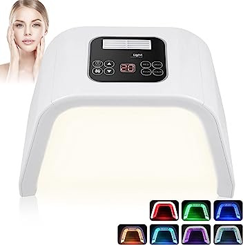 LOUDYKACA Led-Face-Machie，7 in 1 LED Light Therapy Facial Red & Blue Rejuvenation Tool SPA Equipment Led Neck Body Hand Mask for Skincare at Home