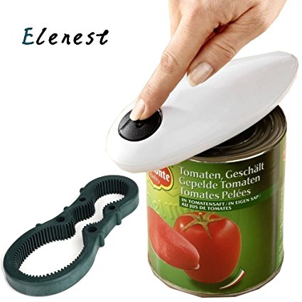 Elenest Electric Can Opener, Smooth Edge Automatic Can Opener for Any Size, Best Kitchen Gadgets for Arthritis and Seniors (White)