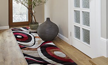 Home Dynamix Tribeca Slade 26" x 18' Area Rug in Brown/Red