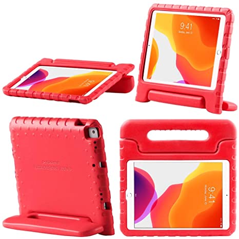 i-Blason KIDO Case for New iPad 7th Generation, iPad 10.2 2019 Case for Kids, Lightweight Super Protective Shockproof Case with Convertible Stand (Red)