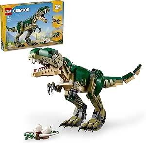 LEGO Creator 3in1, 626 Pieces, Nature and Animals, 3 Dinosaurs, T. rex, Triceratops, Pterodactyl, Building Kit, 31151