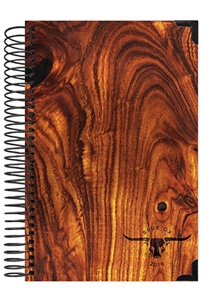 Blue Ox Day Planner 2018 Calendar Year   HARD COVER   Daily Planner - Passion/Goal Organizer - Monthly Datebook and Calendar - January 2018 - December 2018 - 6" x 8.25" - Light Woodgrain Pattern