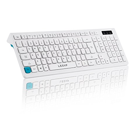LESHP Wired Keyboard, Comfortable Full-size Gaming Keyboard with Soft Touch -White.