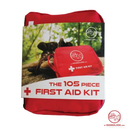 First Aid Kit - Emergency Survival Bag for Hiking Camping Travel Cars and Bug Out Bags - 105 Pieces