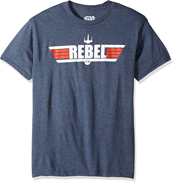 STAR WARS Men's Top Logo with Rebel Alliance Starbird Insignia T-Shirt