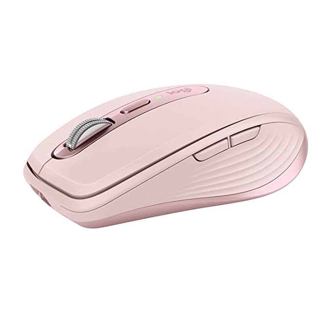 Logitech MX Anywhere 3 Compact Performance Mouse – Wireless, Magnetic Scrolling, Ergonomic, 4000DPI Sensor, Custom Buttons, USB-C, Bluetooth, Apple Mac, iPad, Windows PC, Linux, Chrome - Rose