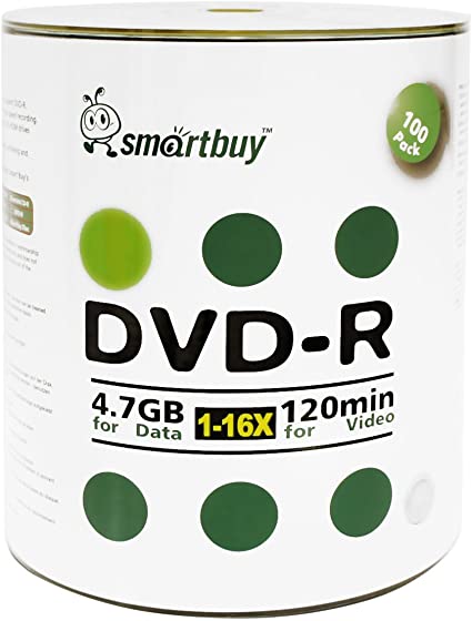 Smart Buy 200 Pack DVD-R 4.7gb 16x Logo Blank Data Video Movie Recordable Disc, 200 Disc 200pk