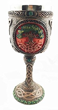 Celtic Cosmic Sacred Tree of Life Fertility & Immortality Wine Drink Goblet Chalice Figurine