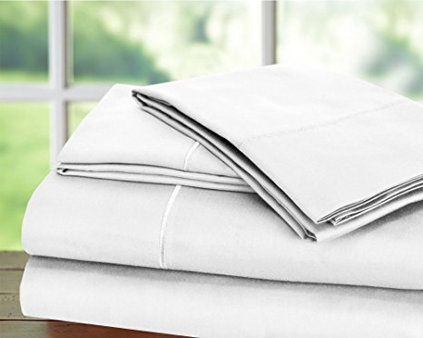 Chateau Home Hotel Collection Luxury 1000 Thread count 100% Egyptian Cotton Sheet Set, Queen - White