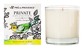 Pre de Provence Private Collection Fragrant Candle - Eucalyptus and Mint