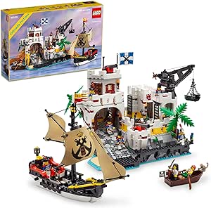 LEGO Icons Eldorado Fortress Building Kit, Pirate Gift, includes Pirate Ship and 8 Minifigures, Nostalgic Gift Idea for Adults Who Love a Rewarding Project, Home Office Décor, 10320