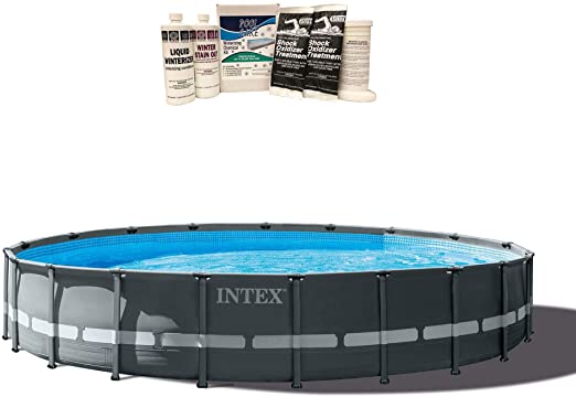 Intex 24ft x 52in Ultra XTR Round Frame Pool, Pump, Ladder, & Winterizing Kit