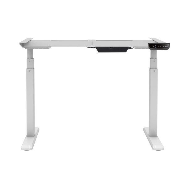 Monoprice Height Adjustable Sit-Stand Riser Table Desk Frame - White With Electric Dual Motor, Compatible With Desktops From 43 Inches Up To 87 Inches Wide - Workstream Collection