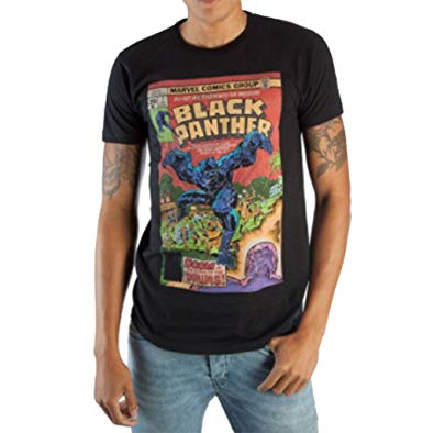 Marvel Comics Black Panther Cover Mens Black T-shirt