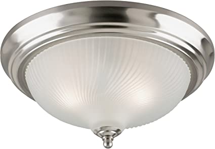 Westinghouse Lighting 6430600 Three-Light Flush-Mount Interior Ceiling Fixture, Brushed Nickel Finish with Frosted Swirl Glass