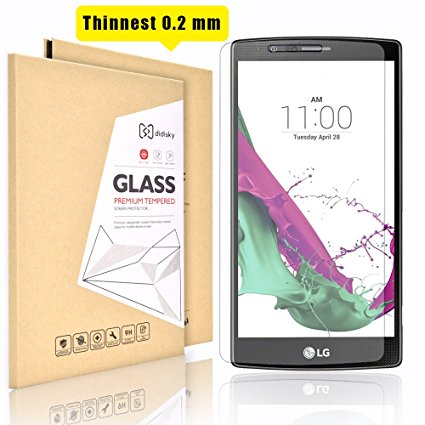 0.2mm Ultra-Thin LG G4 Screen Protector, Didisky® [Tempered Glass] Touch Smooth [Easy to Clean] Lifetime Warranty