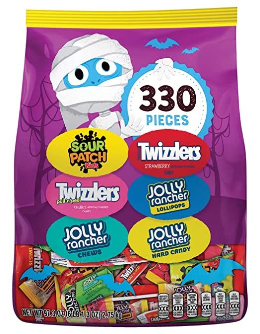 HERSHEY'S Sour Patch Kids, Jolly Rancher, & Twizzlers Halloween Candy Assortment, 97.3 Oz