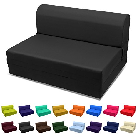Sleeper Chair Folding Foam Bed Choose Color & Sized Single,twin or Full (Full (5x46x74), Black)