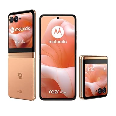 Motorola razr 40 Ultra (Peach Fuzz, 8GB RAM, 256GB Storage) | 3.6" External AMOLED Display | 6.9" AMOLED 165Hz Display | 32MP Selfie Camera |30W TurboPower Charging | Android 13