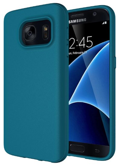 Samsung Galaxy S7 Case, Diztronic Full Matte Flexible TPU Series, Slim-Fit Soft Touch Flexible GS7 Phone Cover - Full Matte Teal Blue