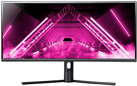 Dark Matter by Monoprice 34in Curved Ultrawide Gaming Monitor - 21:9, 1500R, UWQHD, 3440x1440p, 144Hz, 4ms GTG, DisplayHDR 400, AMD FreeSync, Height Adjustable Stand, Quantum Dot, VA, Black (140776)