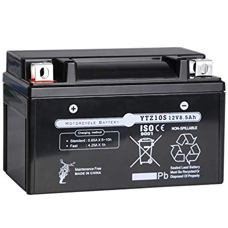 Weize YTZ10S-BS High Performance - Maintenance Free - Sealed AGM Motorcycle Battery For Yamaha Honda