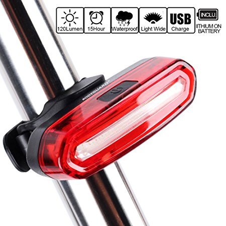 Bodyguard Bike Tail Light-USB Charging,6 Light Modes, Waterproof, Helmet Front Light Accessories. High Intensity LED Fits on any Bicycles. Easy To install for Cycling Safety Flashlight