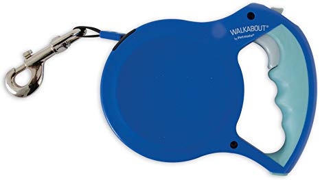 Petmate Walkabout Retractable Belted Leash for Dogs up to 110 Pounds, 16 Feet, Large, Blue