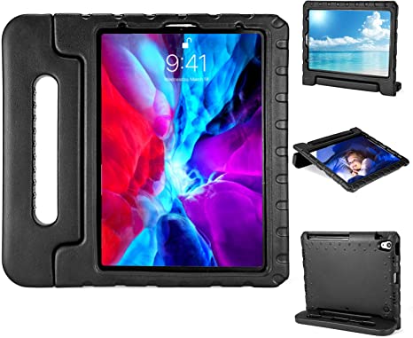 iPad Air 4 Case 2020 for Kids | Blosomeet iPad Air 4th Generation Case Lightweight Rugged Full-Body Protection Cover | Shockproof EVA Case for iPad Air 10.9 & iPad Pro 11 2018 w/Handle Stand | Black