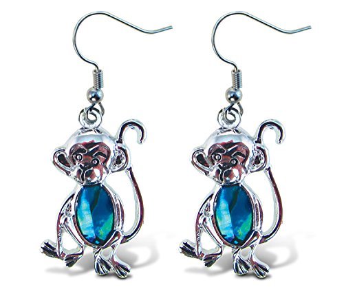 Puzzled Monkey Earrings-Animals Collection-1.35 INCH-Unique Gift and Souvenir-Item #6820