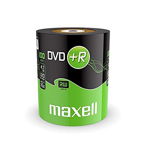 Maxell DVD R 4.7 GB 16X 120 Min Video - Matt Silver (100 Disk - Shrink Wrapped)