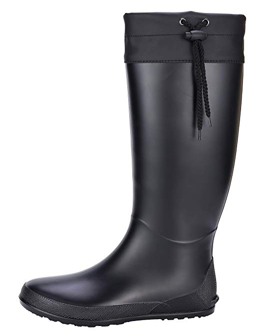 Women's Tall Rain Boots Soft Waterpoof Wellington Wellies Ultra Lightweight Garden Boots