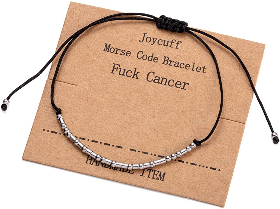 Joycuff Morse Code Bracelets for Women Funny Inspirational Jewelry Gifts for Her Mom Daughter Sister Best Friend Adjustable Silk Beaded Wrap Bracelet