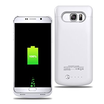 Note 5 Battery Charger Case, ALCLAP 4200 mAh External Backup Extended Battery Charger Cover Rechargeable Power Bank Case for Samsung Galaxy Note 5 (White)