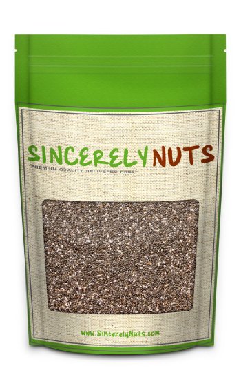 Sincerely Nuts Black Chia Seeds - Two (2) lbs Bag - Ultimate Superfood - Reduces Fat - Essential Vitamins, Proteins & Fibers - High Quality Tested Seeds