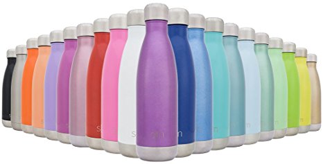 Simple Modern Vacuum Insulated Wave Bottle - Double Walled Stainless Steel Water Thermos Cup - Compare to S'well, Contigo, Yeti, Hydro Flask - Cola Style Sports Tumbler