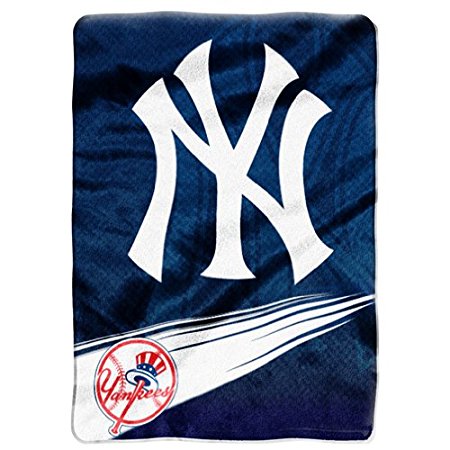 MLB New York Yankees Speed Plush Raschel Throw Blanket, 60x80-Inch