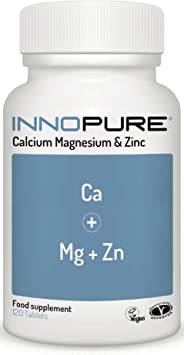 Calcium, Magnesium and Zinc, 120 Tablets (Mineral Supplement, for The Maintenance of Normal Bones, Teeth and Muscle Function, Vegan, Vegetarian Society Approved, Made in The UK)