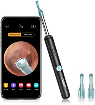 Aerb Ear Wax Removal Tool Kit, Wireless Ear Cleaner with Camera, 1080P FHD Ear Endoscope Otoscope with 6 LED Light, Spade Earwax Removal Ear Cleaning Kit for iPhone, iPad & Android Smart Phones