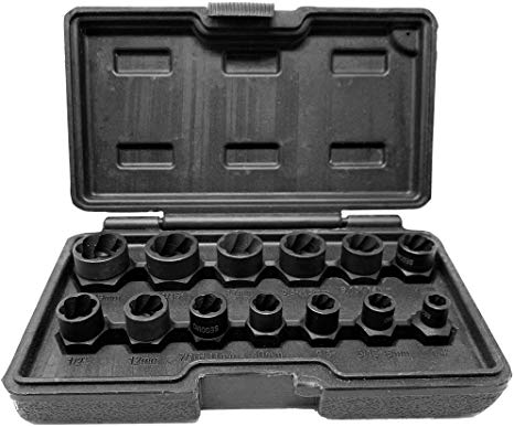 Segomo Tools 13 Piece Lug Nut and Bolt Extractor Removal Metric and SAE Socket Tool Set 8 - 19mm